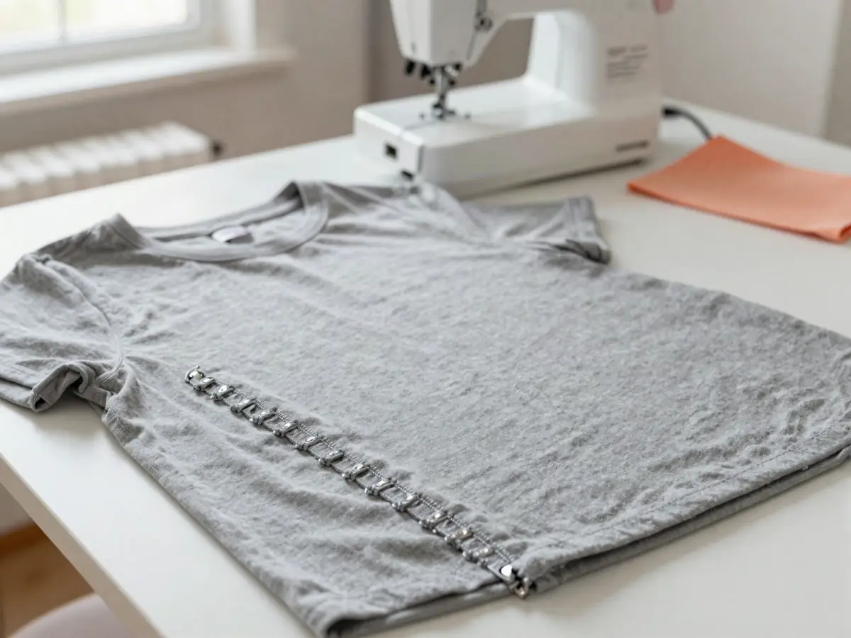 Coverstitch hem on a T-shirt